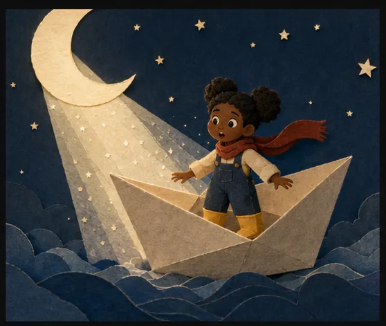 Asha and the Paper Moon Boat frame 2