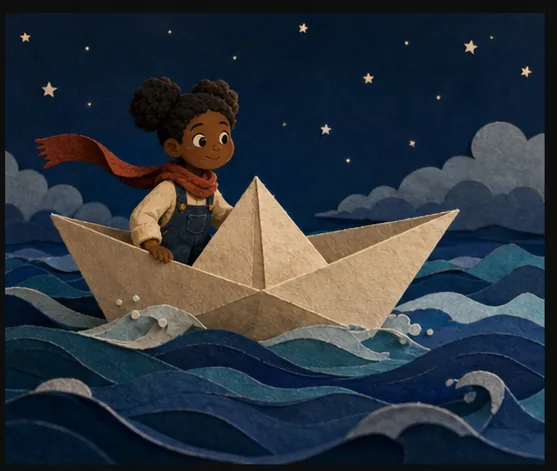 Asha and the Paper Moon Boat frame 3